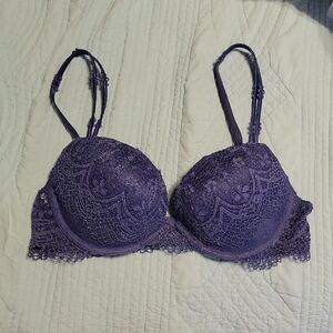 Victoria's Secret Slate Blue Lace Push-Up Bra